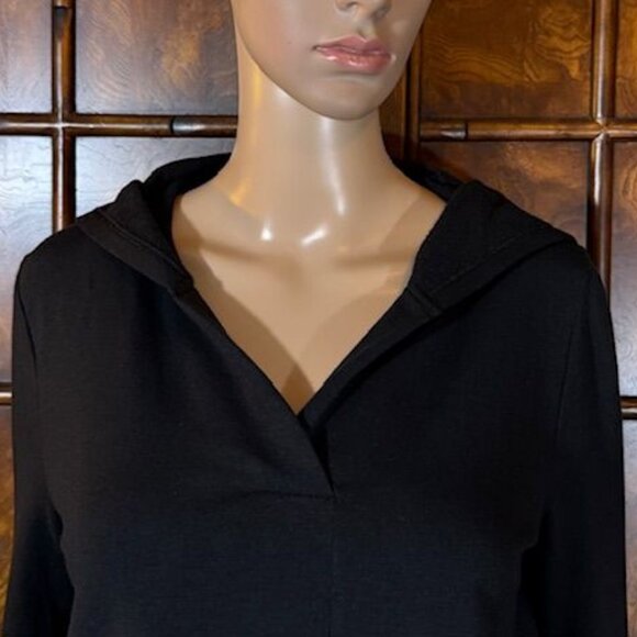 NWOT Cuddl Duds Comfortwear Black Fleece Lined Thumbhole Hoodie - Picture 10 of 14